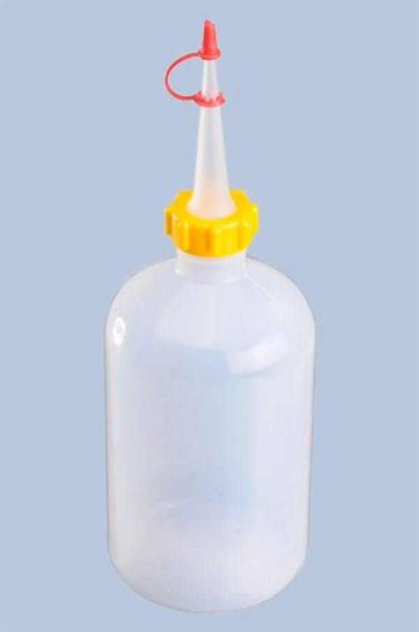Dosierflasche aus Kunststoff, Volumen 500 ml, rund naturfarbend, VE = 24 Stück