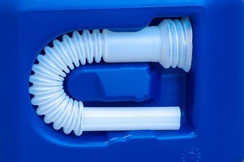 Kanister für ad-blue, 5 l, dunkelblau, mit flexiblem Auslaufrohr, VE = 12 Stück-3