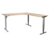 Schreibtisch Atlanta elektrisch höhenverstellbar L-Form BxT 1800 x 2000 mm Birke/silber rechts. TAKKT