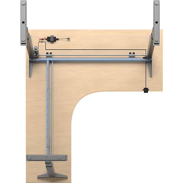 Schreibtisch Atlanta elektrisch höhenverstellbar L-Form BxT 1800 x 2000 mm Birke/silber rechts. TAKKT-2