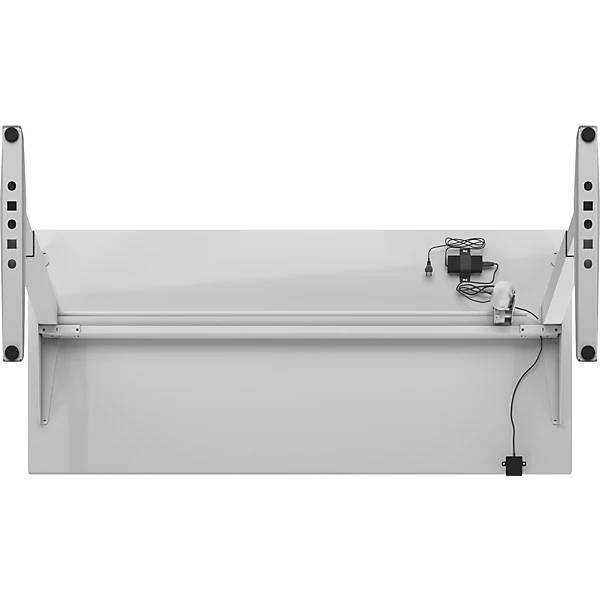 Schreibtisch Venla elektrisch höhenverstellbar gerade BxT 1800 x 800 mm lichtgrau/weiß. TAKKT Industrial &-2