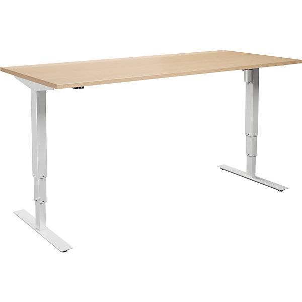 Schreibtisch Atlanta elektrisch höhenverstellbar gerade BxT 1800 x 800 mm Birke/weiß. TAKKT Industrial &-0