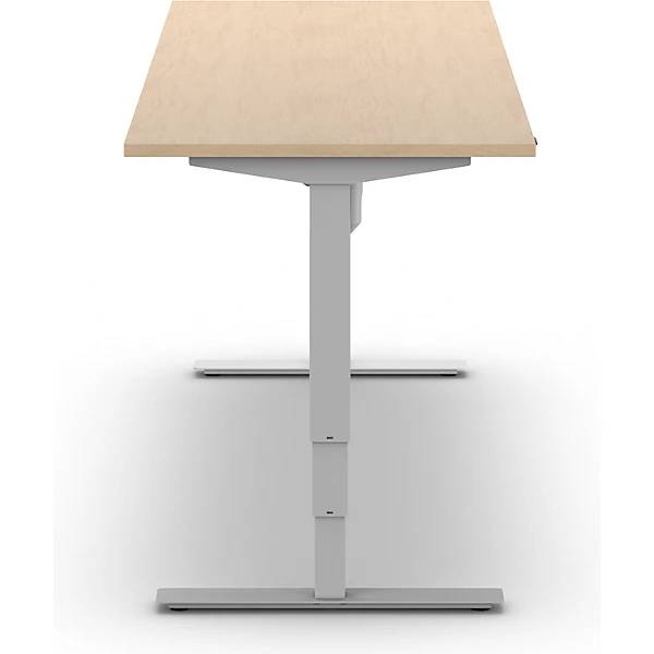Schreibtisch Atlanta elektrisch höhenverstellbar gerade BxT 1800 x 800 mm Birke/weiß. TAKKT Industrial &-1