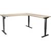 Schreibtisch Atlanta elektrisch höhenverstellbar L-Form BxT 1800 x 2000 mm Eiche/schwarz rechts. TAKKT