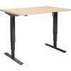 Schreibtisch Atlanta elektrisch höhenverstellbar gerade BxT 1200 x 800 mm Birke/schwarz. 760986 49