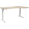 Schreibtisch Venla elektrisch höhenverstellbar Ecke BxT 1800 x 1200 mm Eiche/weiß rechts. TAKKT Industrial &