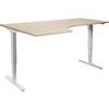 Schreibtisch Atlanta elektrisch höhenverstellbar Ecke BxT 1800 x 1200 mm Eiche/weiß links. TAKKT Industrial &