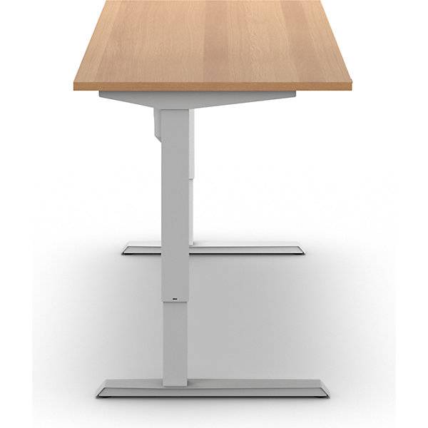Schreibtisch Venla elektrisch höhenverstellbar gerade BxT 1600 x 800 mm Buche/weiß. TAKKT Industrial &-2