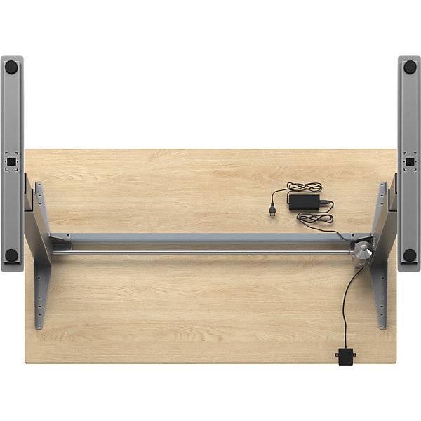 Schreibtisch Atlanta elektrisch höhenverstellbar gerade BxT 1400 x 800 mm Eiche/silber. TAKKT Industrial &-3