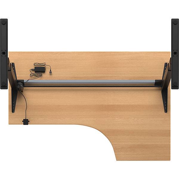 Schreibtisch Atlanta elektrisch höhenverstellbar Ecke BxT 1800 x 1200 mm Buche/schwarz links. TAKKT-2
