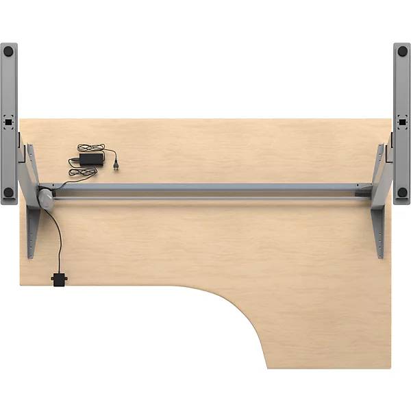 Schreibtisch Atlanta elektrisch höhenverstellbar Ecke BxT 1800 x 1200 mm Birke/silber links. TAKKT Industrial-2