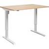 Schreibtisch Venla elektrisch höhenverstellbar gerade BxT 1200 x 800 mm Birke/weiß. TAKKT Industrial &