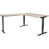 Schreibtisch Atlanta elektrisch höhenverstellbar L-Form BxT 1800 x 2000 mm Eiche/schwarz links. TAKKT