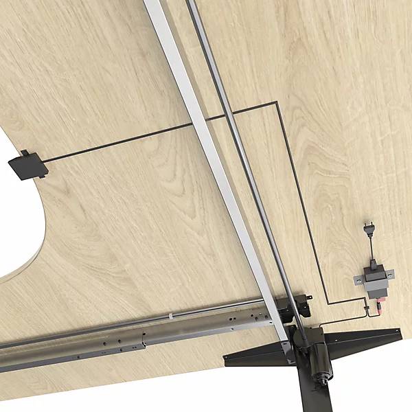 Schreibtisch Atlanta elektrisch höhenverstellbar L-Form BxT 1800 x 2000 mm Eiche/schwarz links. TAKKT-3