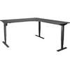 Schreibtisch Atlanta elektrisch höhenverstellbar L-Form BxT 1800 x 2000 mm dunkelgrau/schwarz rechts. TAKKT