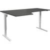 Schreibtisch Venla elektrisch höhenverstellbar Ecke BxT 1800 x 1200 mm dunkelgrau/weiß links. TAKKT