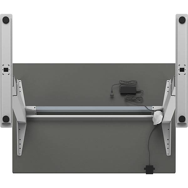 Schreibtisch Atlanta elektrisch höhenverstellbar gerade BxT 1200 x 800 mm dunkelgrau/weiß. TAKKT Industrial &-2