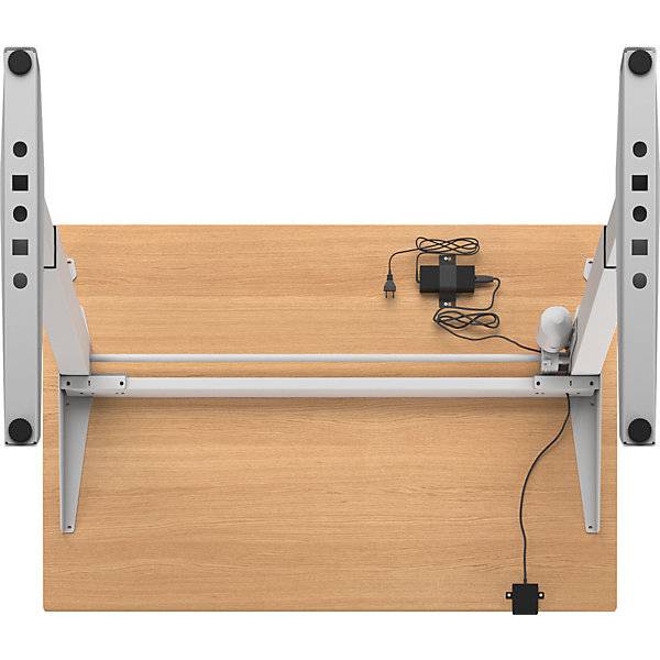 Schreibtisch Venla elektrisch höhenverstellbar gerade BxT 1200 x 800 mm Buche/weiß. TAKKT Industrial &-3