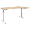 Schreibtisch Atlanta elektrisch höhenverstellbar Ecke BxT 1800 x 1200 mm Birke/weiß rechts. TAKKT Industrial