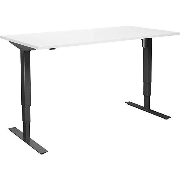 Schreibtisch Atlanta elektrisch höhenverstellbar gerade BxT 1600 x 800 mm weiß/schwarz. TAKKT Industrial &