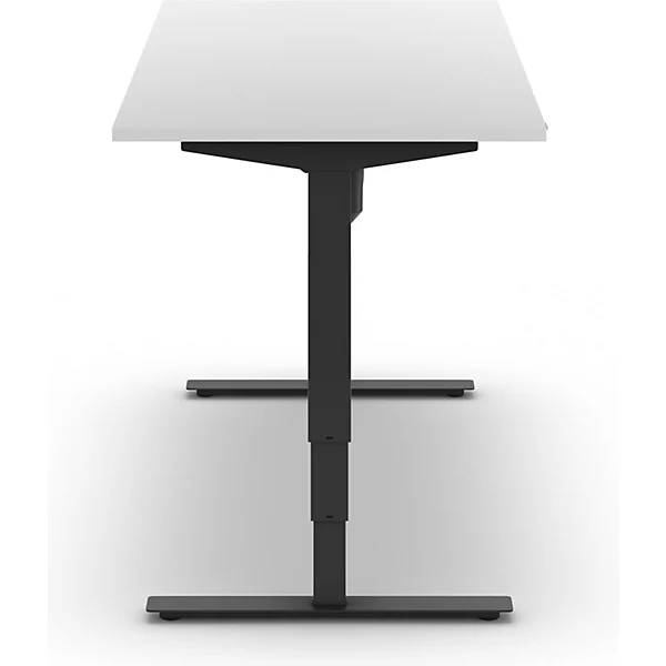 Schreibtisch Atlanta elektrisch höhenverstellbar gerade BxT 1600 x 800 mm weiß/schwarz. TAKKT Industrial &-2