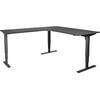 Schreibtisch Atlanta elektrisch höhenverstellbar L-Form BxT 1800 x 2000 mm dunkelgrau/schwarz links. TAKKT