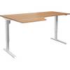 Schreibtisch Venla elektrisch höhenverstellbar Ecke BxT 1800 x 1200 mm Buche/weiß links. TAKKT Industrial &