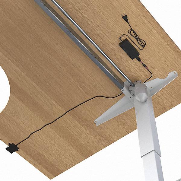 Schreibtisch Venla elektrisch höhenverstellbar Ecke BxT 1800 x 1200 mm Buche/weiß links. TAKKT Industrial &-2
