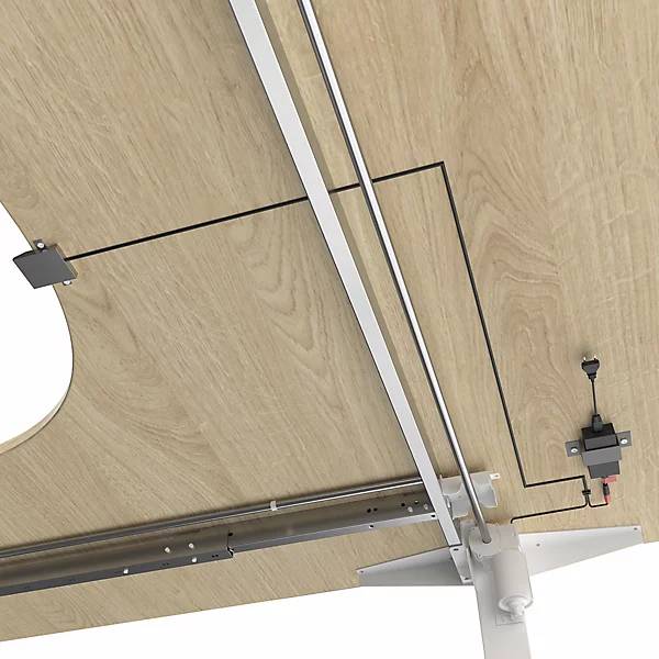 Schreibtisch Atlanta elektrisch höhenverstellbar L-Form BxT 1800 x 2000 mm Eiche/silber links. TAKKT-2