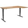 Schreibtisch Atlanta elektrisch höhenverstellbar Ecke BxT 1800 x 1200 mm Buche/schwarz rechts. TAKKT