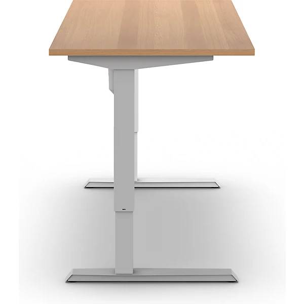 Schreibtisch Venla elektrisch höhenverstellbar gerade BxT 1400 x 800 mm Buche/weiß. TAKKT Industrial &-2