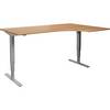 Schreibtisch Atlanta elektrisch höhenverstellbar Ecke BxT 1800 x 1200 mm Buche/silber rechts. TAKKT