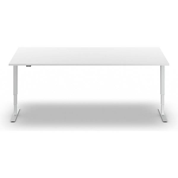 Schreibtisch Atlanta elektrisch höhenverstellbar gerade BxT 1600 x 800 mm weiß/weiß. TAKKT Industrial &-2