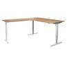 Schreibtisch Atlanta elektrisch höhenverstellbar L-Form BxT 1800 x 2000 mm Buche/weiß links. TAKKT Industrial