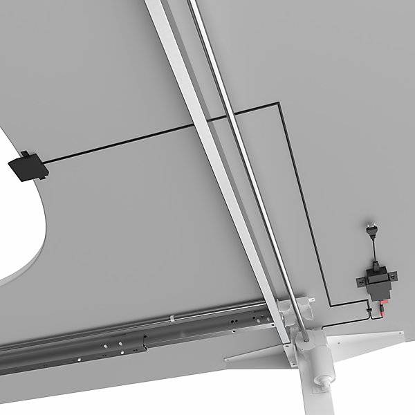 Schreibtisch Atlanta elektrisch höhenverstellbar L-Form BxT 1800 x 2000 mm lichtgrau/weiß links. TAKKT-3