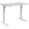 Schreibtisch Venla elektrisch höhenverstellbar gerade BxT 1200 x 800 mm lichtgrau/weiß. TAKKT Industrial &
