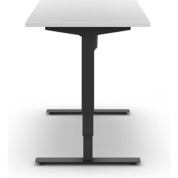 Schreibtisch Atlanta elektrisch höhenverstellbar gerade BxT 1200 x 800 mm weiß/schwarz. TAKKT Industrial &-2