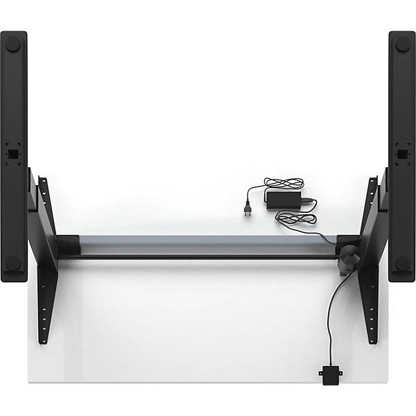Schreibtisch Atlanta elektrisch höhenverstellbar gerade BxT 1200 x 800 mm weiß/schwarz. TAKKT Industrial &-3