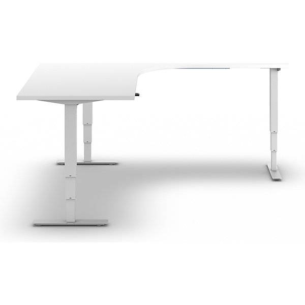 Schreibtisch Atlanta elektrisch höhenverstellbar L-Form BxT 1800 x 2000 mm weiß/weiß rechts. TAKKT Industrial-1