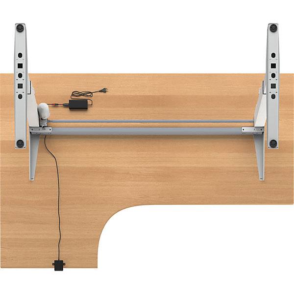 Schreibtisch Venla elektrisch höhenverstellbar Ecke BxT 1800 x 1200 mm Buche/weiß rechts. TAKKT Industrial &-1