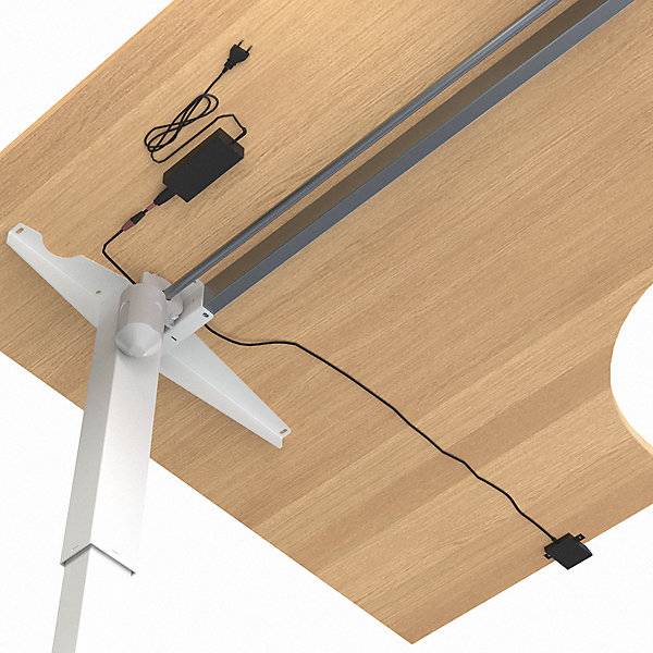 Schreibtisch Venla elektrisch höhenverstellbar Ecke BxT 1800 x 1200 mm Buche/weiß rechts. TAKKT Industrial &-2