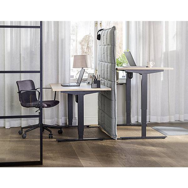 Schreibtisch Atlanta elektrisch höhenverstellbar gerade BxT 1200 x 800 mm Eiche/schwarz. TAKKT Industrial &-2