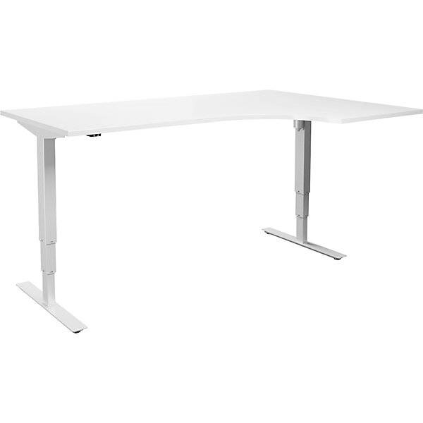 Schreibtisch Atlanta elektrisch höhenverstellbar Ecke BxT 1800 x 1200 mm weiß/weiß rechts. TAKKT Industrial &