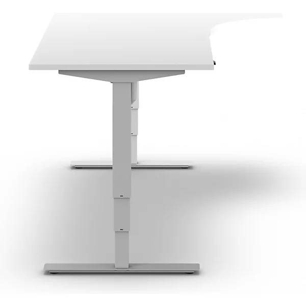 Schreibtisch Atlanta elektrisch höhenverstellbar Ecke BxT 1800 x 1200 mm weiß/weiß rechts. TAKKT Industrial &-1