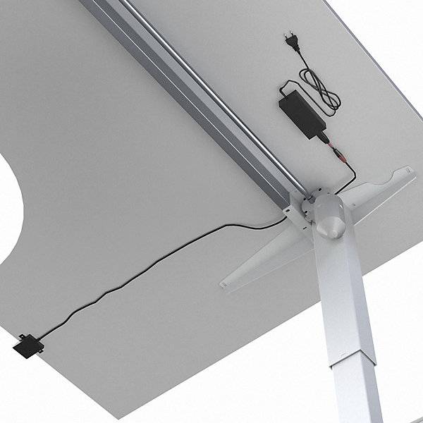Schreibtisch Venla elektrisch höhenverstellbar Ecke BxT 1800 x 1200 mm lichtgrau/weiß links. TAKKT Industrial-2