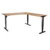 Schreibtisch Atlanta elektrisch höhenverstellbar L-Form BxT 1800 x 2000 mm Buche/schwarz rechts. TAKKT