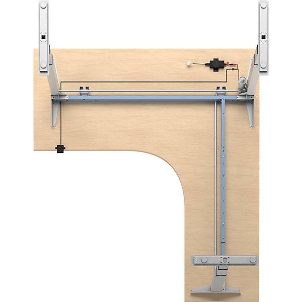 Schreibtisch Atlanta elektrisch höhenverstellbar L-Form BxT 1800 x 2000 mm Birke/weiß links. TAKKT Industrial-1