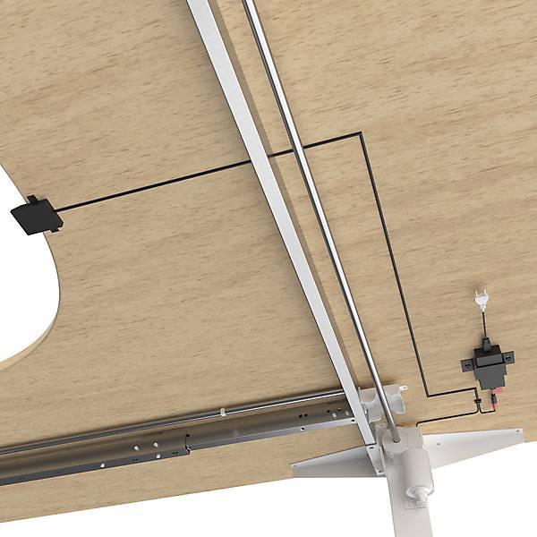 Schreibtisch Atlanta elektrisch höhenverstellbar L-Form BxT 1800 x 2000 mm Birke/weiß links. TAKKT Industrial-3