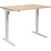 Schreibtisch Venla elektrisch höhenverstellbar gerade BxT 1400 x 800 mm Birke/weiß. TAKKT Industrial &