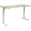Schreibtisch Venla elektrisch höhenverstellbar gerade BxT 1600 x 800 mm Eiche/weiß. TAKKT Industrial &